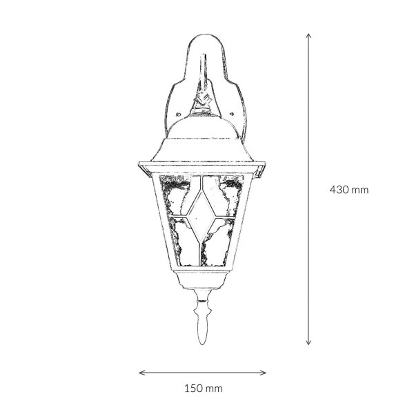 Rustikale Außen Wandlampe Antik Gold E27 SALZBURG