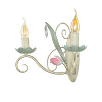 Wandleuchte Weiß 2-flmg floral