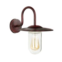 Wandlampe für Außen Schwarz Rot Antik E27...