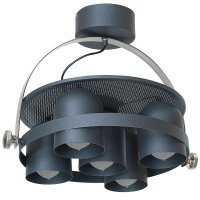 Design Deckenleuchte 5 Strahler E27 schwarz Loft...