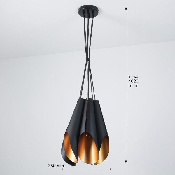 Vintage Pendelleuchte in Schwarz für die Küche