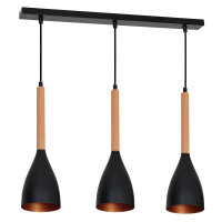 Edle Pendellampe Metall Holz 3xE27 h&ouml;henverstellbar
