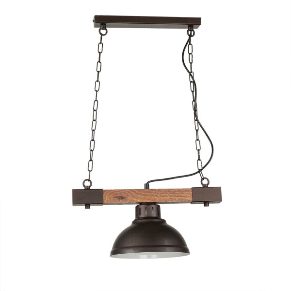 HAKON Lampe hängend Echt Holz Braun Metall Vintage