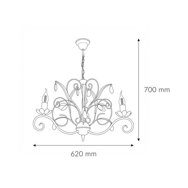 Florale Hängeleuchte Ø62cm 3-flmg