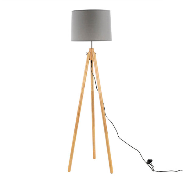 Stehlampe Dreibein Holz Stoff Skandinavisch FLORA