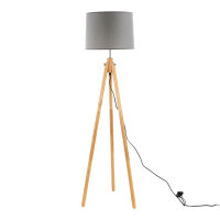 Stehlampe Dreibein Holz Stoff Skandinavisch FLORA