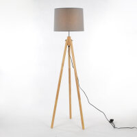 Stehlampe Dreibein Holz Stoff Skandinavisch FLORA