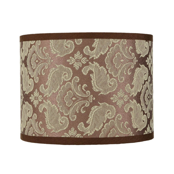Stoff Lampenschirm Beige Barock Muster für E14 Tischlampe