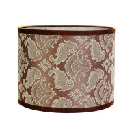 Stoff Lampenschirm Beige Barock Muster für E14...