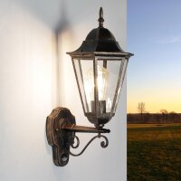 Rustikale Au&szlig;enlampe mit Bewegungsmelder in Schwarz...