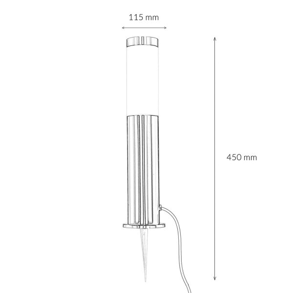 Edelstahl Außenleuchte mit Kabel + Stecker