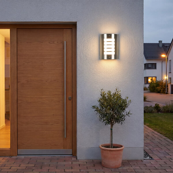 Außenwandlampe Edelstahl IP44 wetterfest Haus Modern